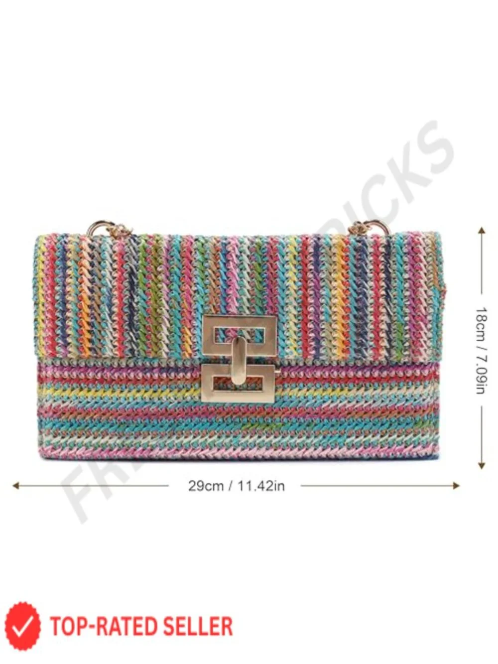 Straw Clutch Purse Summer Beach Bag Boho Shoulder Bag